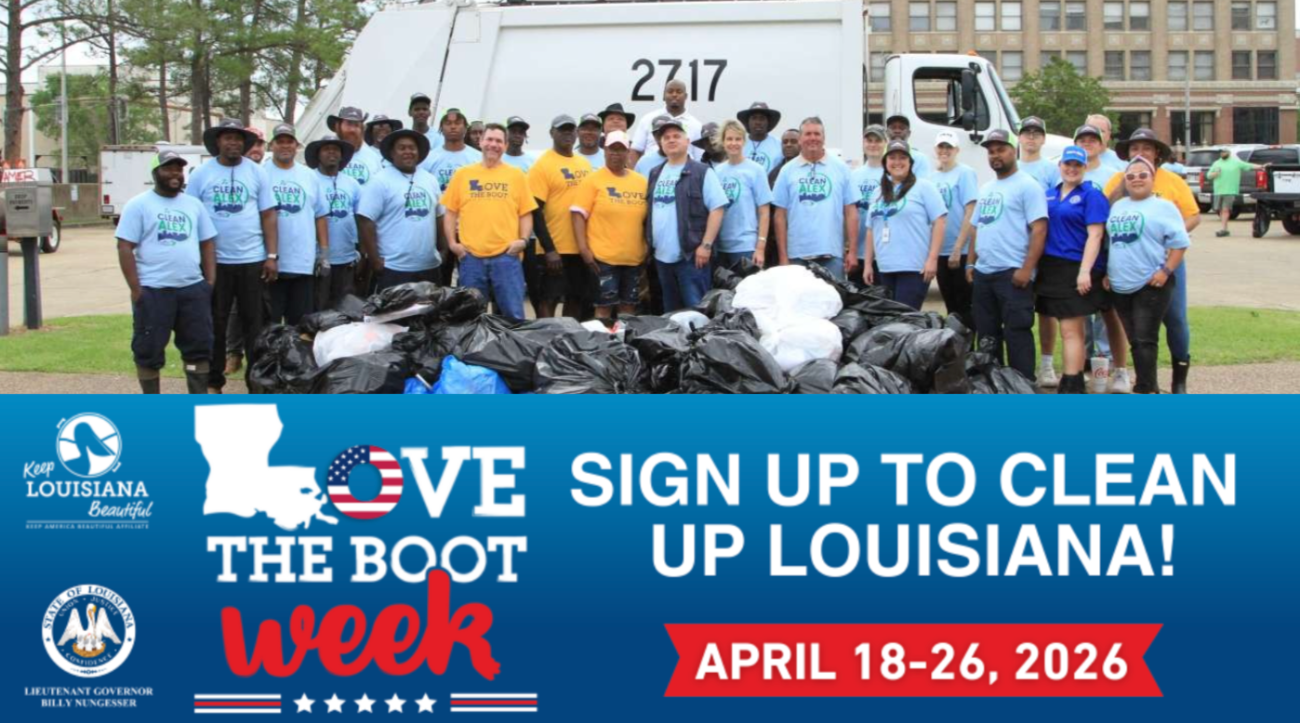 Keep Louisiana Beautiful - Love the Boot Week Volunteer Opportunities