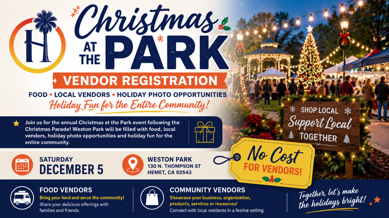 2026 Christmas at the Park Vendor Registration