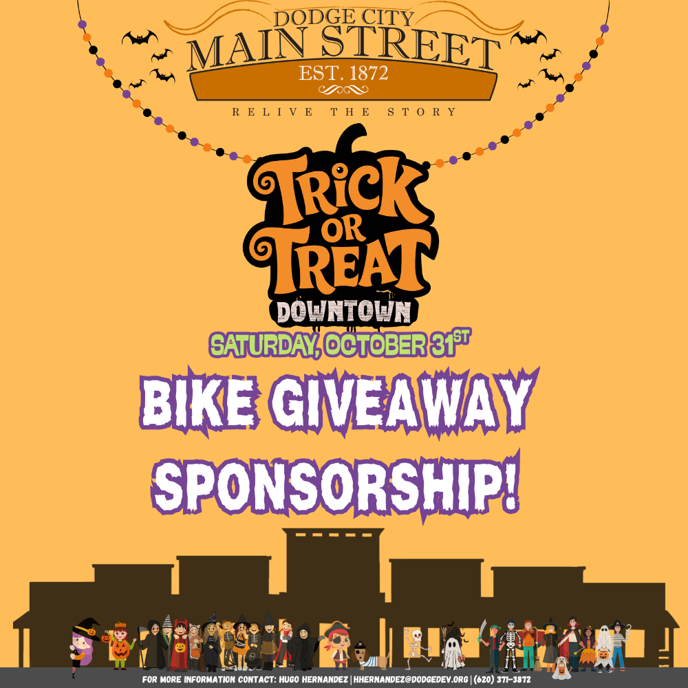 Bike Giveaway Sponsor for Trick-or-Treat Downtown!