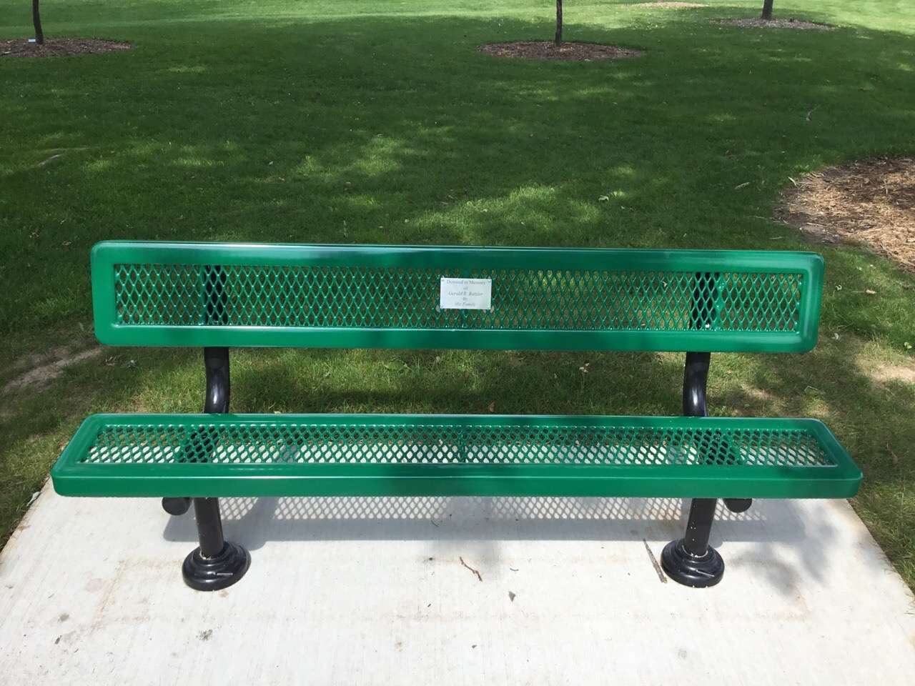Memorial Bench at Greenville Community Park