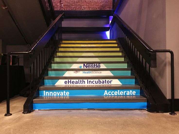Stairway Step Signage and Landing