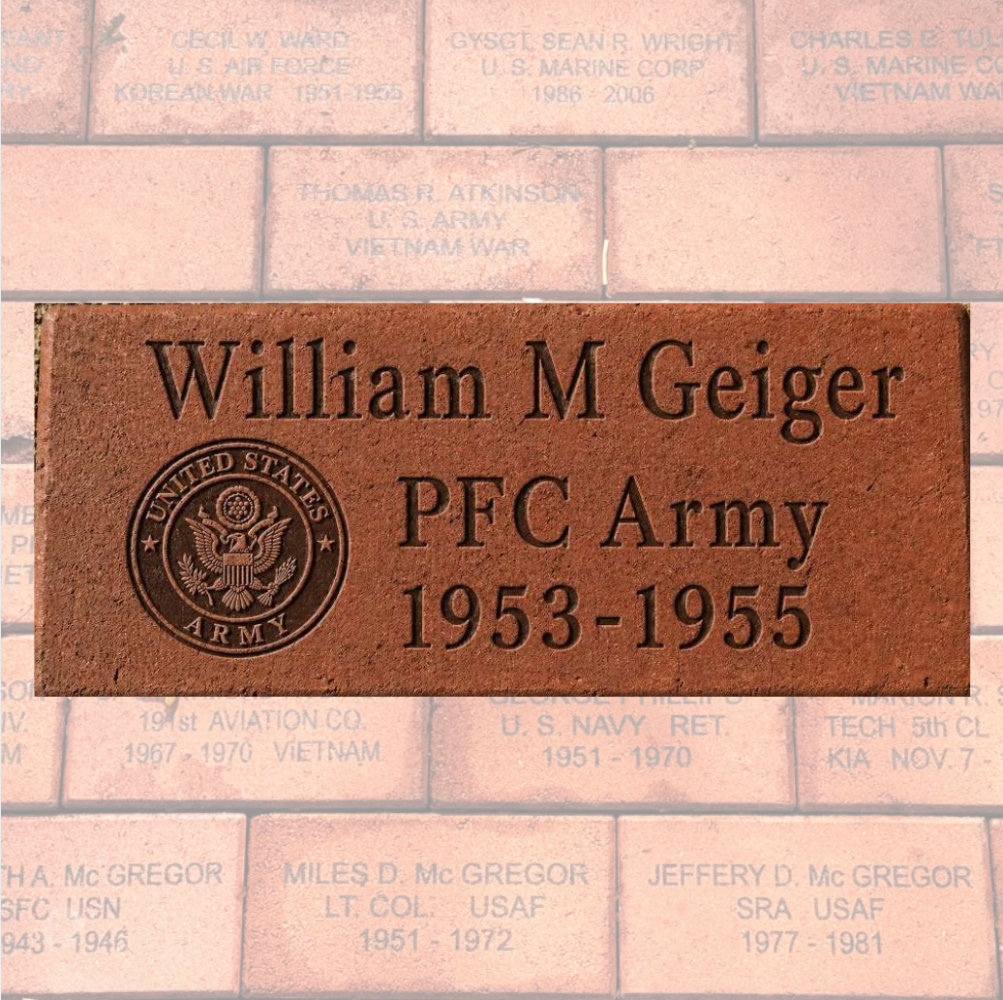 Service Set in Stone WITH Military Branch Emblem