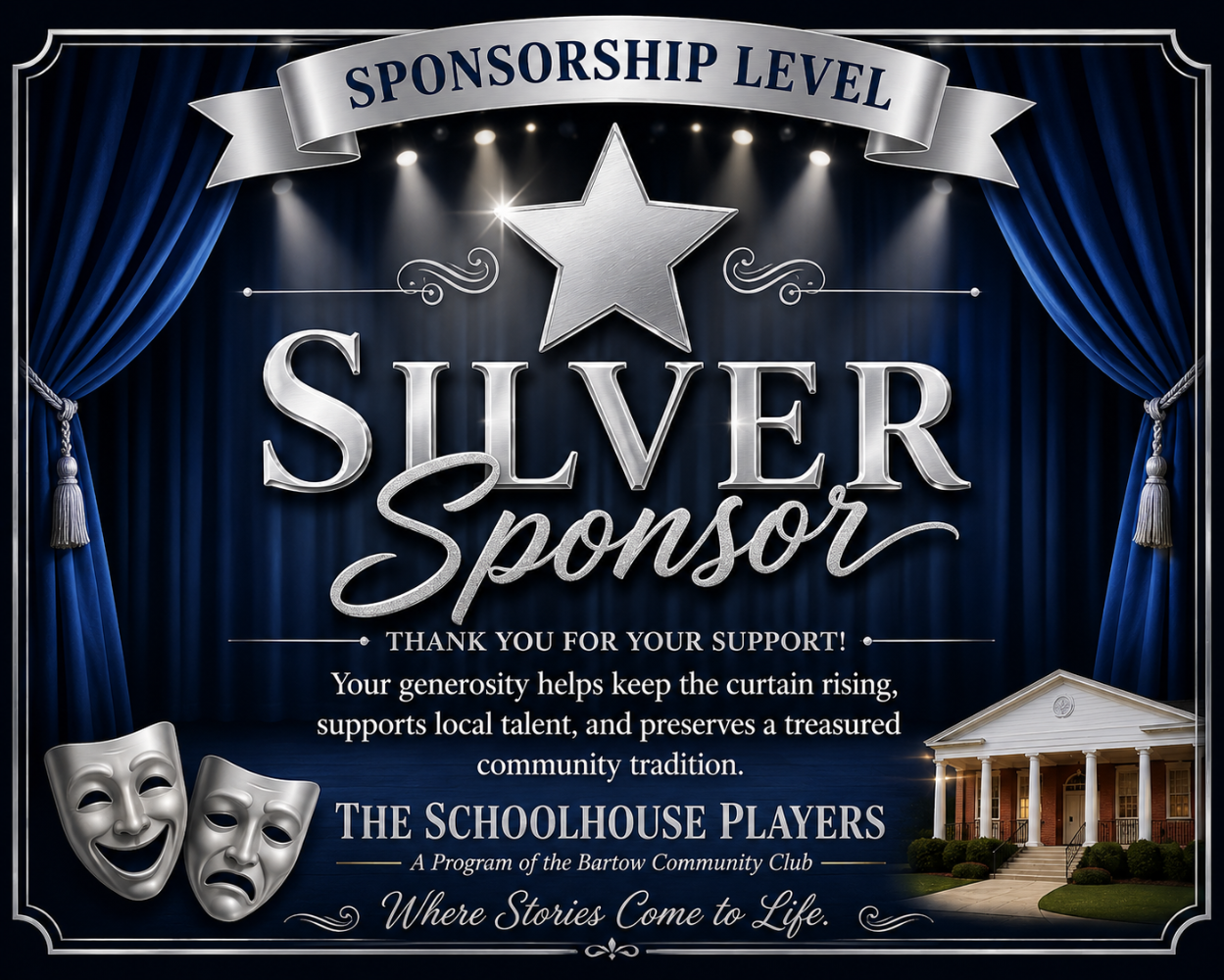 🎭 Silver Sponsor – $250–$499